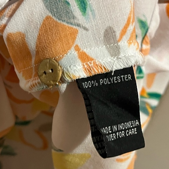 BCX Orange and Green Floral Button-Down Shirt - Picture 8 of 8